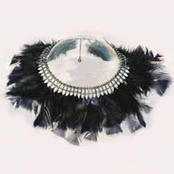 Paars veertjes collier