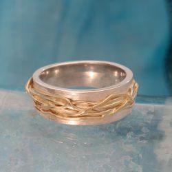 Zilveren met gouden wikkelring