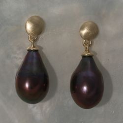 Zwarte pareldruppels oorsieraden