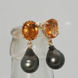 Tahitie parels oorhangers