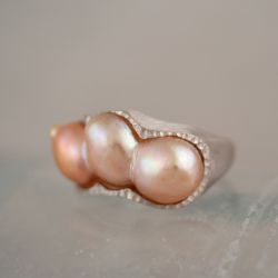 Roze parelring