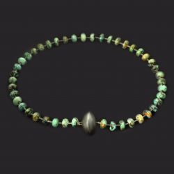 Zilveren collier met afrikaanse turkoois