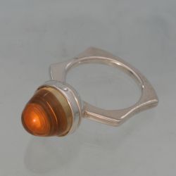 Zilveren plaatring met citrien