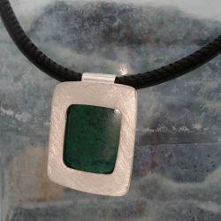 Zilveren hanger met chrysocolla