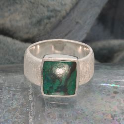 Zilveren ring met chrysocolla