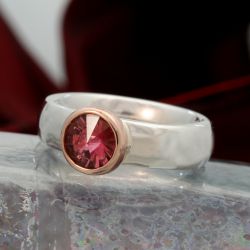 Roze toermalijn ring