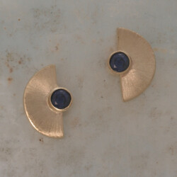 Geelgouden saffier oorbellen