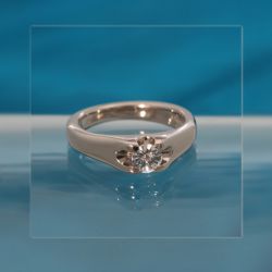 Witgouden ring met iceflower