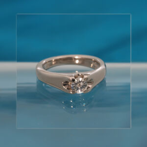 Witgouden ring met iceflower