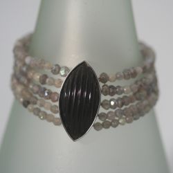 Bakeliet en labradoriet armband